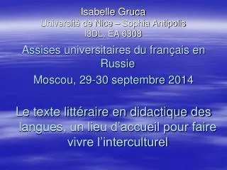 isabelle gruca universit de nice sophia antipolis i3dl ea 6308