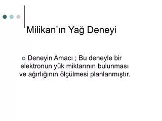 milikan n ya deneyi