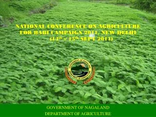 GOVERNMENT OF NAGALAND DEPARTMENT OF AGRICULTURE