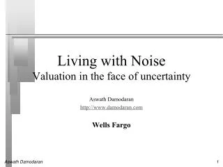 Living with Noise Valuation in the face of uncertainty