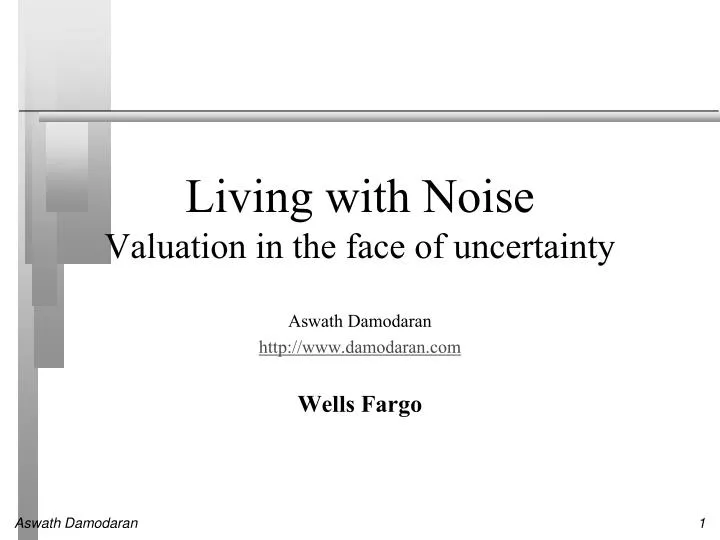 living with noise valuation in the face of uncertainty