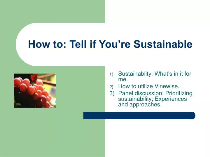 how to tell if you re sustainable