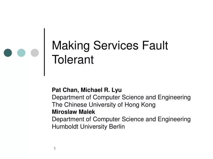 making services fault tolerant