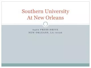 Southern University At New Orleans
