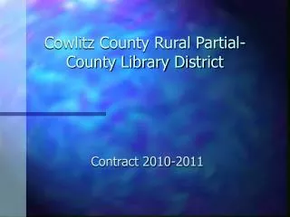 Cowlitz County Rural Partial-County Library District