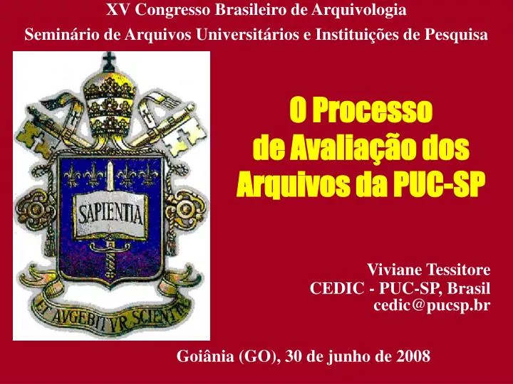 o processo de avalia o dos arquivos da puc sp