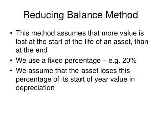 Reducing Balance Method