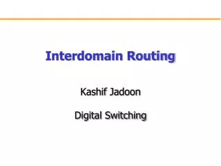 Interdomain Routing