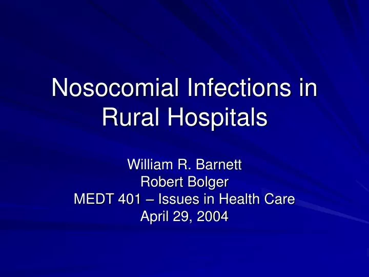 nosocomial infections in rural hospitals