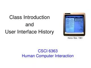 CSCI 6363 Human Computer Interaction