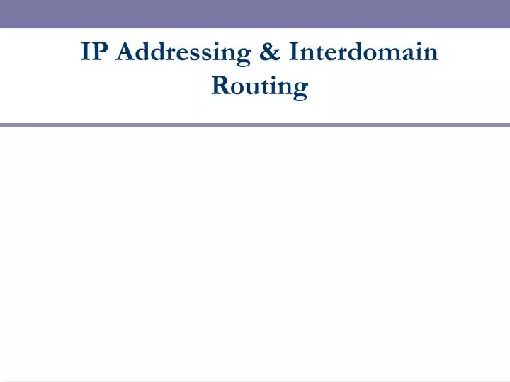 ip addressing interdomain routing