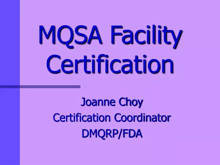 mqsa facility certification