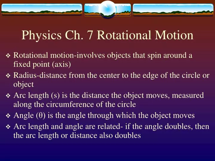 physics ch 7 rotational motion