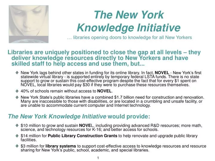 the new york knowledge initiative libraries opening doors to knowledge for all new yorkers