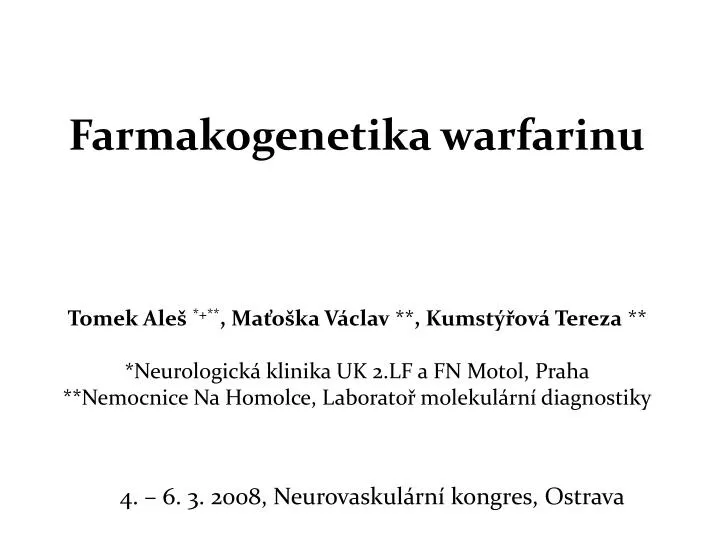 farmakogenetika warfarinu