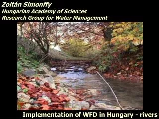 Implementation of WFD in Hungary - rivers