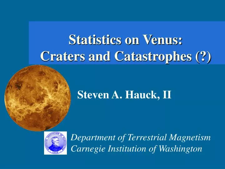 statistics on venus craters and catastrophes