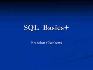 SQL Basics+
