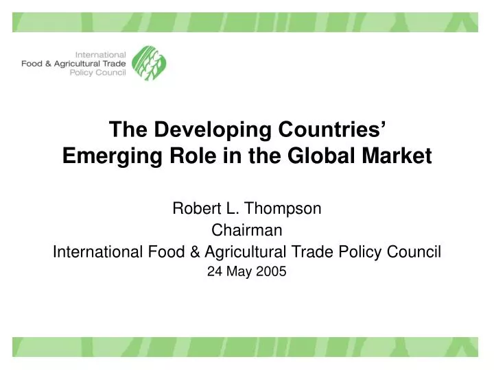 the developing countries emerging role in the global market