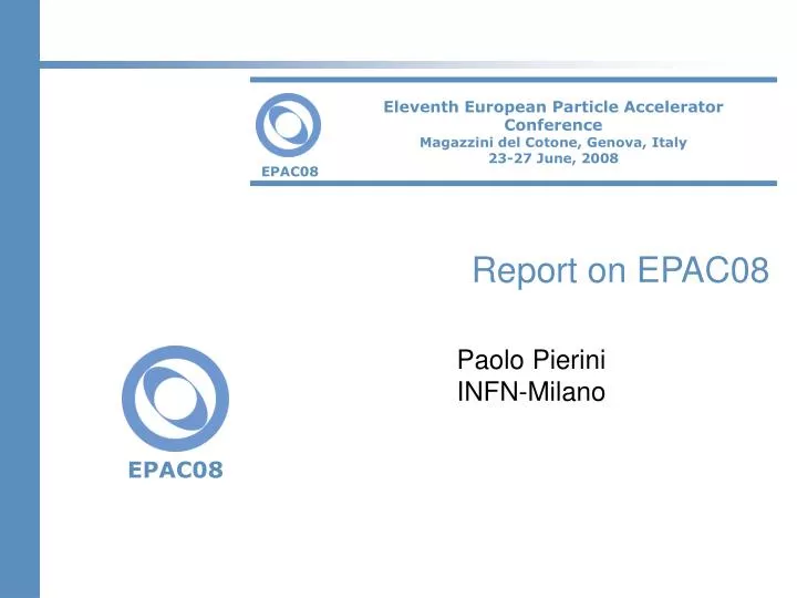 report on epac08