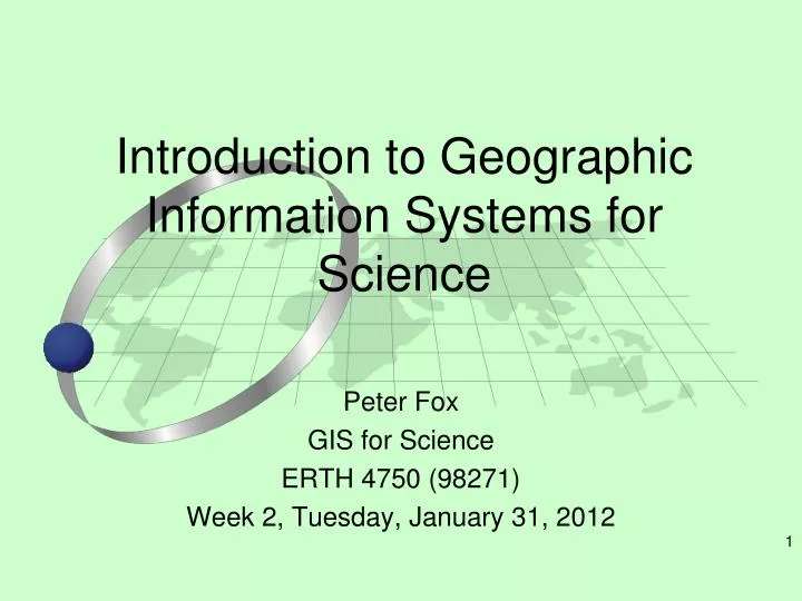 introduction to geographic information systems for science