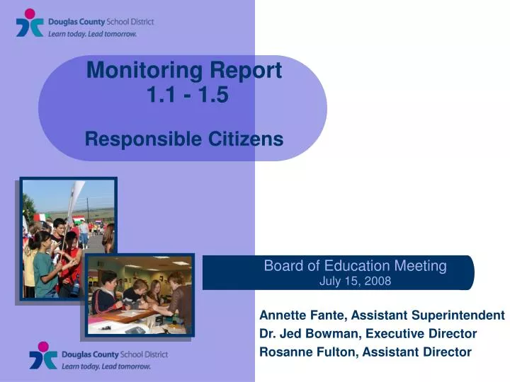 monitoring report 1 1 1 5 responsible citizens