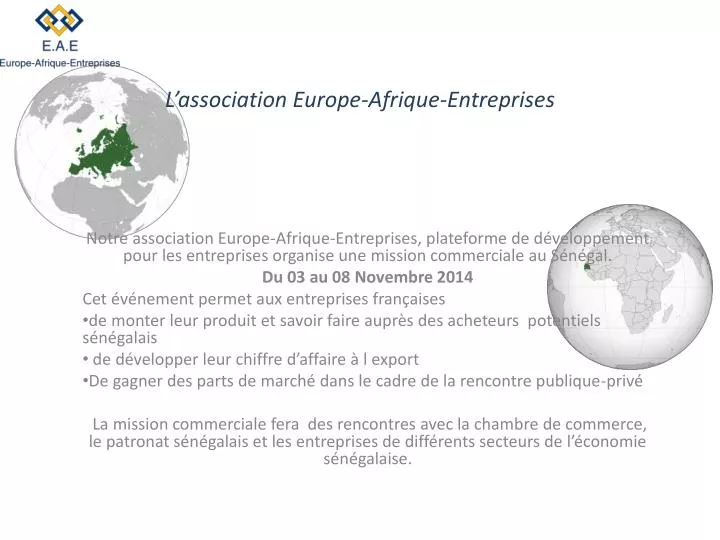 l association europe afrique entreprises