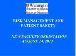 RISK MANAGEMENT AND PATIENT SAFETY - slide 1