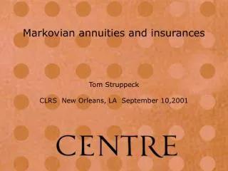Tom Struppeck CLRS New Orleans, LA September 10,2001