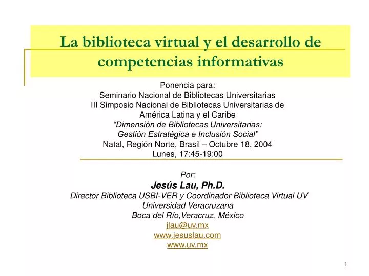 la biblioteca virtual y el desarrollo de competencias informativas