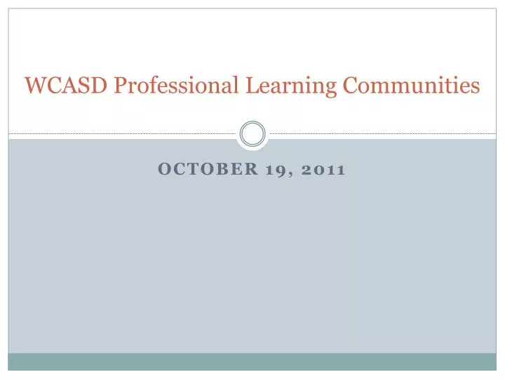 wcasd professional learning communities
