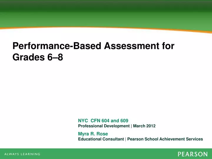 performance based assessment for grades 6 8