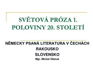 sv tov pr za 1 poloviny 20 stolet