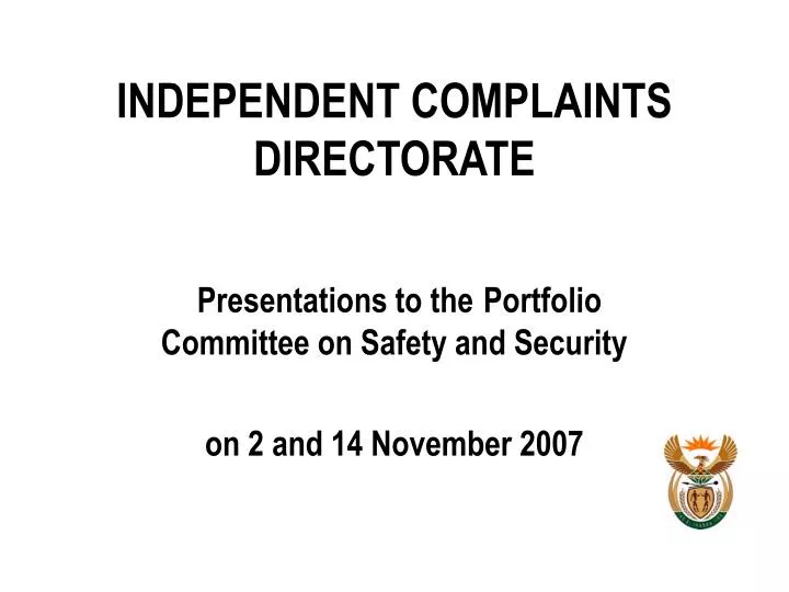independent complaints directorate