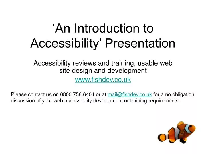 an introduction to accessibility presentation