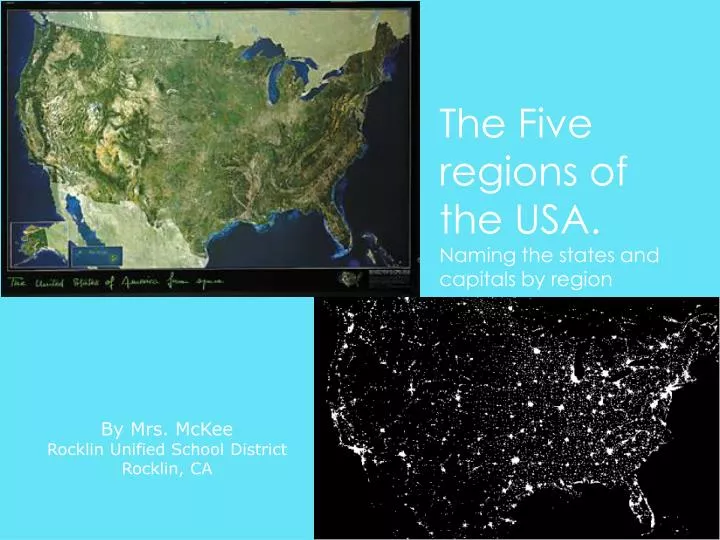 the five regions of the usa naming the states and capitals by region