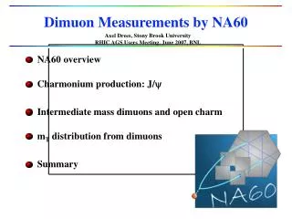 Dimuon Measurements by NA60