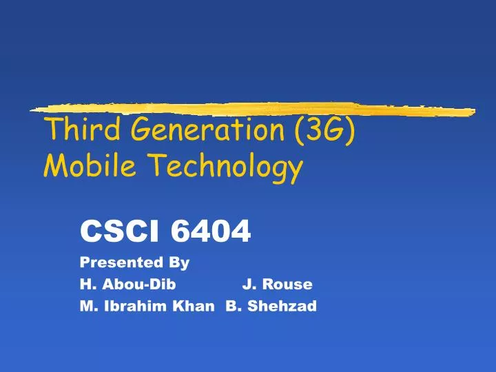 third generation 3g mobile technology