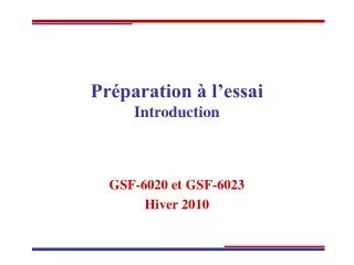 pr paration l essai introduction