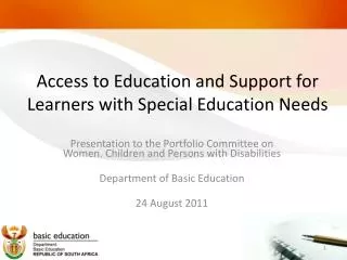 Access to Education and Support for Learners with Special Education Needs