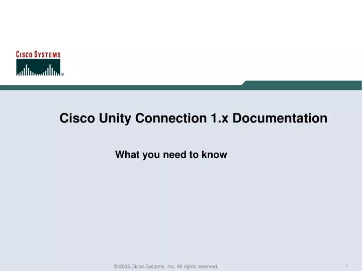 cisco unity connection 1 x documentation