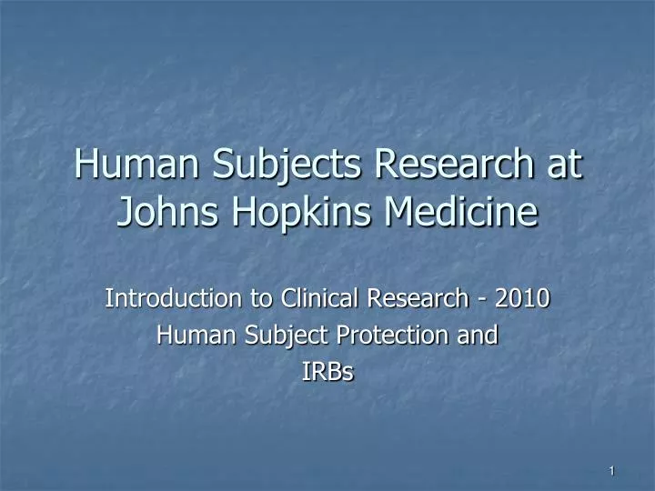 human subjects research at johns hopkins medicine