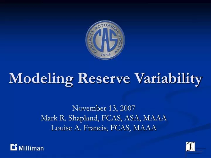 modeling reserve variability