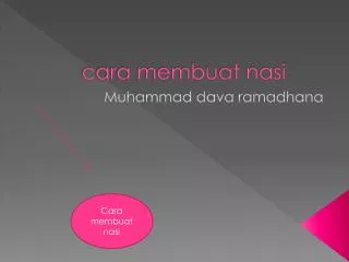 cara membuat nasi