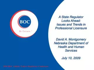 2009 BOC Athletic Trainer Regulatory Conference