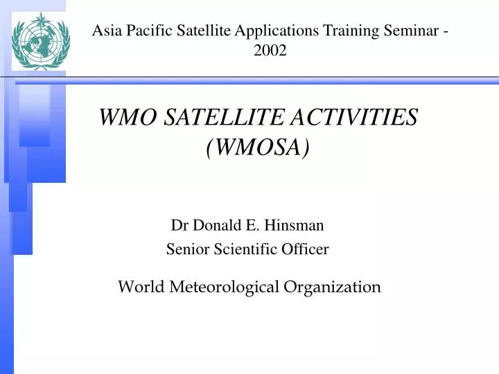 wmo satellite activities wmosa