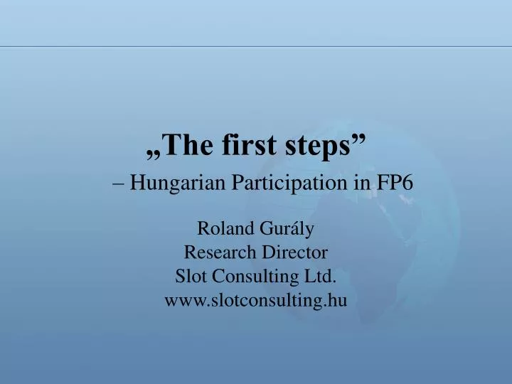 the first steps hungarian participation in fp6