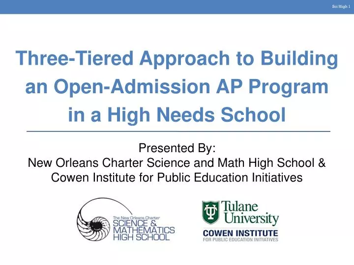 three tiered approach to building an open admission ap program in a high needs school