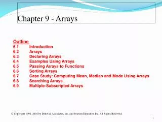 Chapter 9 - Arrays