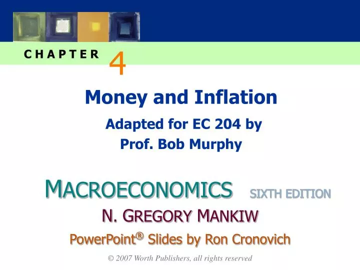 money and inflation adapted for ec 204 by prof bob murphy